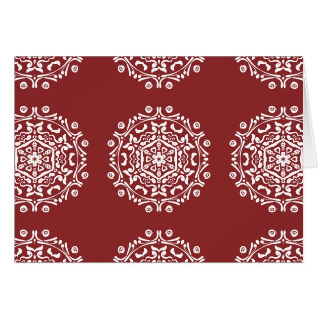 Cranberry Mandala Hälsningskort (Framsidan Horizontal)