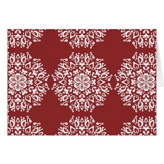 Cranberry Mandala Hälsningskort (Framsidan Horizontal)
