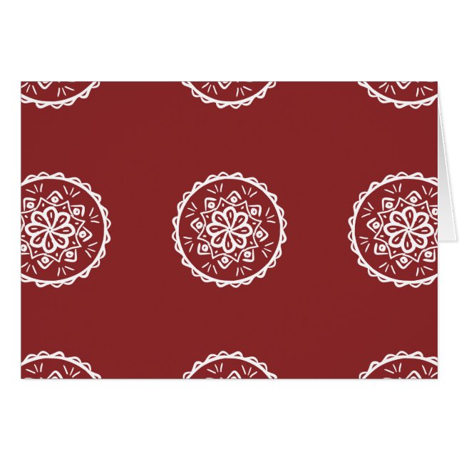 Cranberry Mandala Hälsningskort (Framsidan Horizontal)