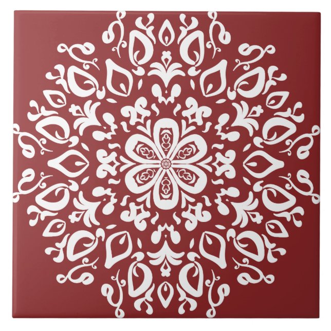Cranberry Mandala Kakelplatta (Framsidan)