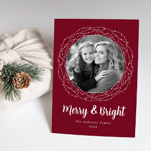 Cranberry Merry and Bright Foto Julkort