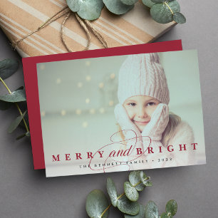 Cranberry Merry & Bright Photo Julkort