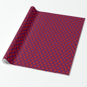 Cranberry Navy Blue Moroccan Quatrefoil Mönster #5 Presentpapper