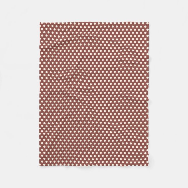 Cranberry och White Polka Dot Fleecefilt (Framsidan)