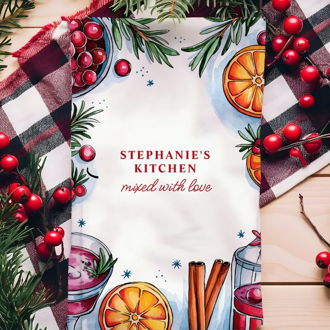 Cranberry Orange Cocktail-Personlig Kökshandduk (Skapare uppladdad)