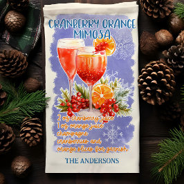 Cranberry Orange Mimosa jul Cocktail Recipe Kökshandduk