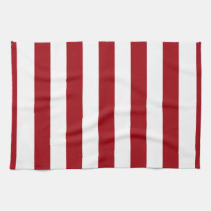 Cranberry Red and White XL Rand Mönster Kökshandduk
