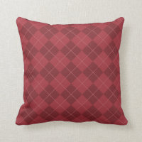 Cranberry Red Argyle Dekorativ kudde