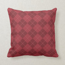 Cranberry Red Argyle Dekorativ kudde