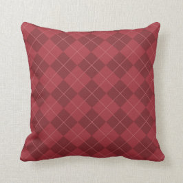Cranberry Red Argyle Dekorativ kudde