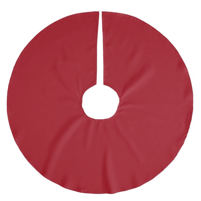 Cranberry Red Brushed Polyester Träd Skirt Julgransmatta Borstad Polyester (Framsidan)