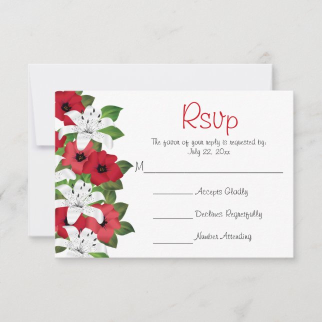 Cranberry Red Flower Lilies - Bröllop OSA (Framsida)
