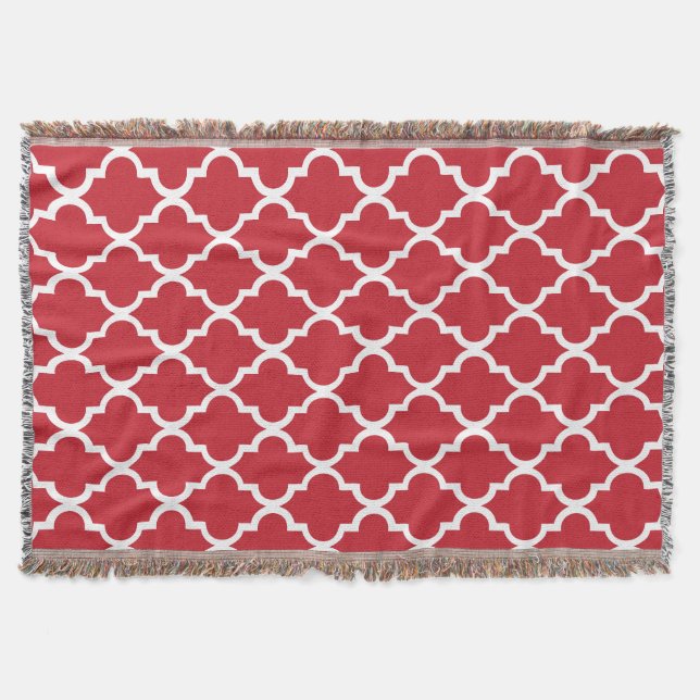 Cranberry Red Quatrefoil Tiles Mönster Mysfilt (Framsidan)