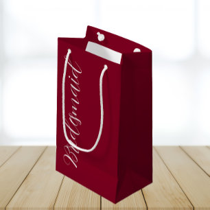 Cranberry Red Stylized Script Bröllop Bridesmaid