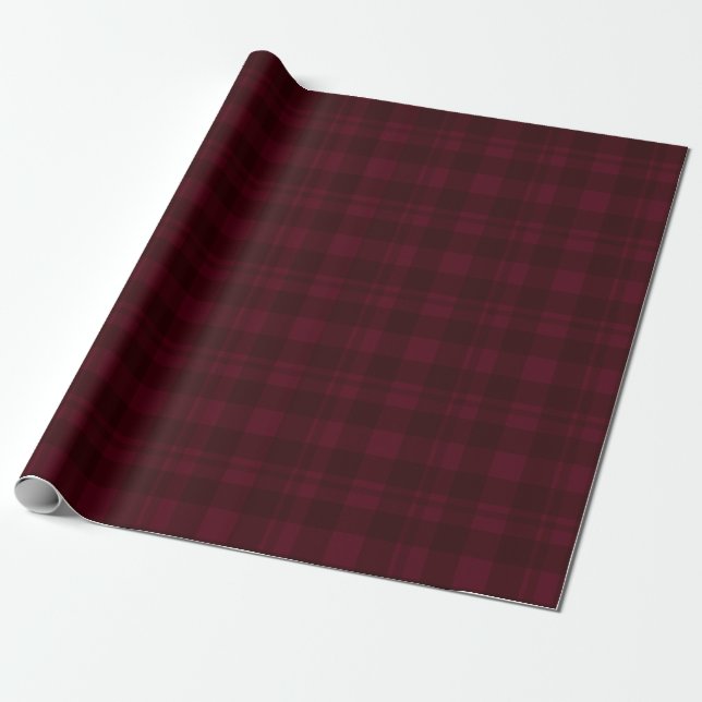 Cranberry Red Tartan Presentpapper (Utrullad)