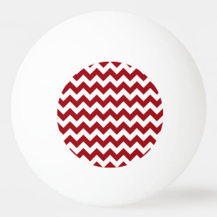 Cranberry Red White Chevron Zig-Zag Mönster Pingisboll