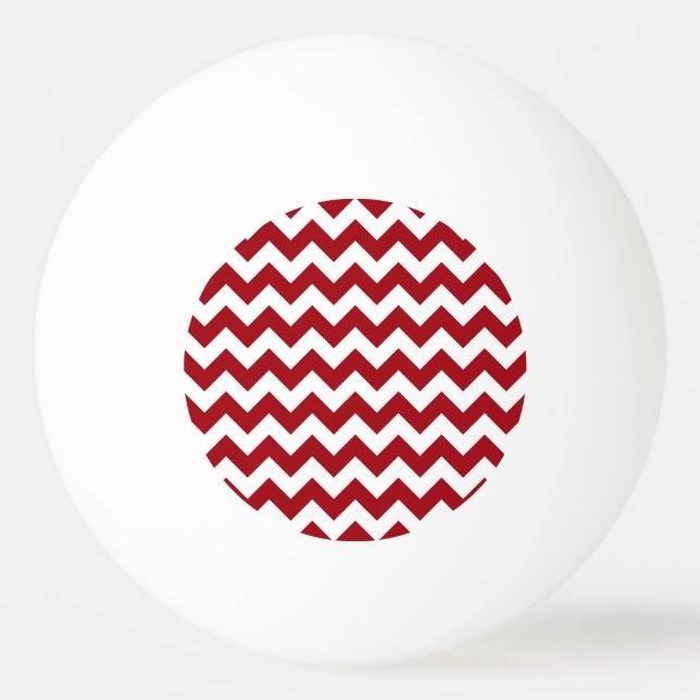Cranberry Red White Chevron Zig-Zag Mönster Pingisboll (Framsidan)