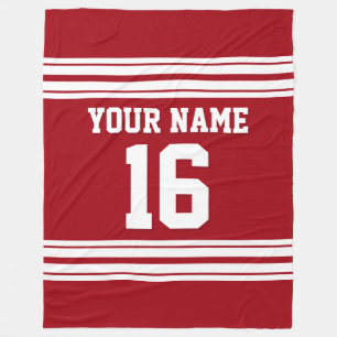 Cranberry Red White Sports Jersey Fleecefilt