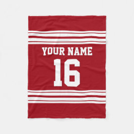 Cranberry Red White Sports Jersey Fleecefilt