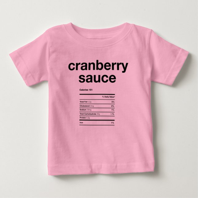 Cranberry Sauce Näringsinformation T Shirt (Framsida)