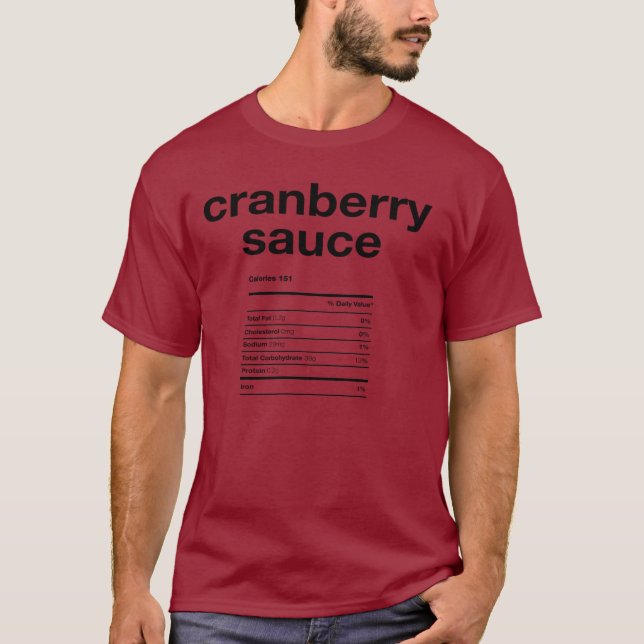 Cranberry Sauce Näringsinformation T Shirt (Framsida)