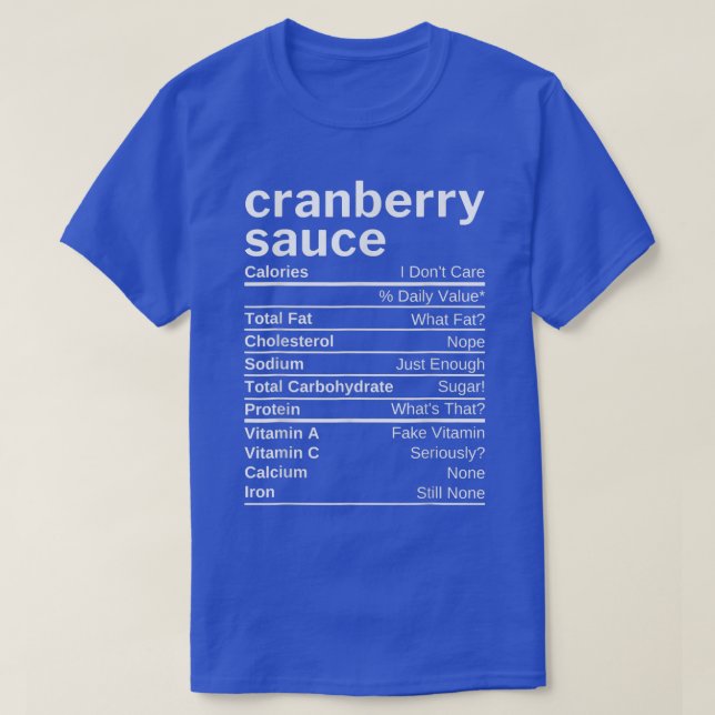 Cranberry Sauce Nutrition Facts Matching Family Th T Shirt (Design framsida)
