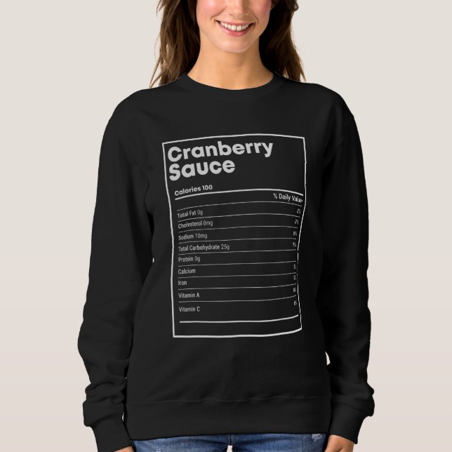 Cranberry Sauce Nutrition   Thanksgiving Christmas T Shirt (Framsida)