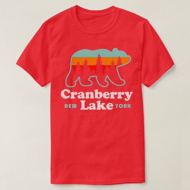 Cranberry Sjö New York Hiking Fishing Camping T Shirt (Design framsida)