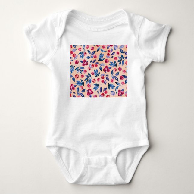 Cranberry Watercolor: Vild Berries Seamless T Shirt (Framsida)