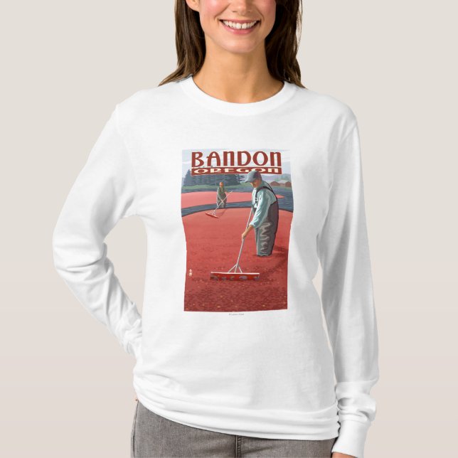 Cranberrymyrskörd - Bandon, Oregon T Shirt (Framsida)