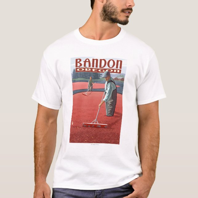 Cranberrymyrskörd - Bandon, Oregon Tee Shirt (Framsida)