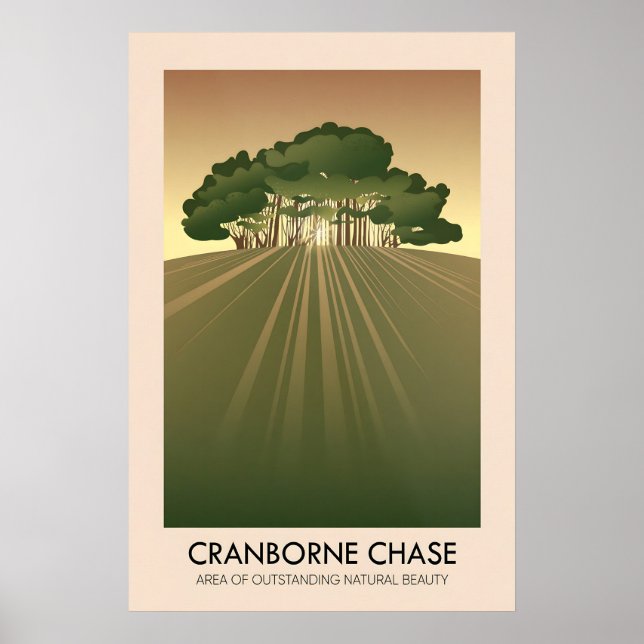 Cranborne Chase AONB Reseskylt Poster (Framsidan)