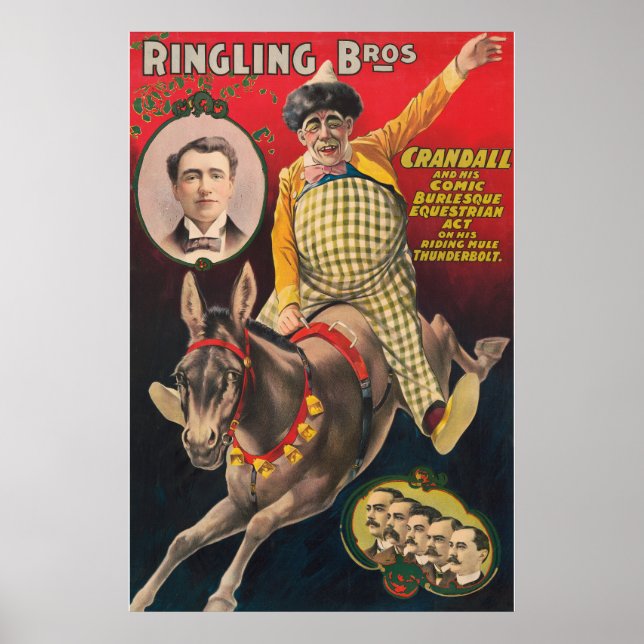 Crandall the Clown Performing with Hans Mule Poster (Framsidan)