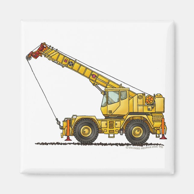 Crane All Terrain Hydraulic Construction Magnets Magnet (Framsidan)