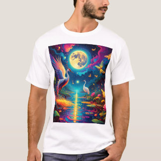 Crane and Dragonfly Duet T Shirt