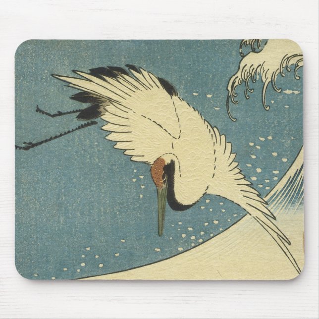 Crane and Wave, Hiroshige Mousepad Musmatta (Framsidan)