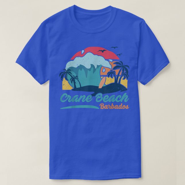 Crane Beach Barbados Beach Summer Surfing Sol Set  T Shirt (Design framsida)