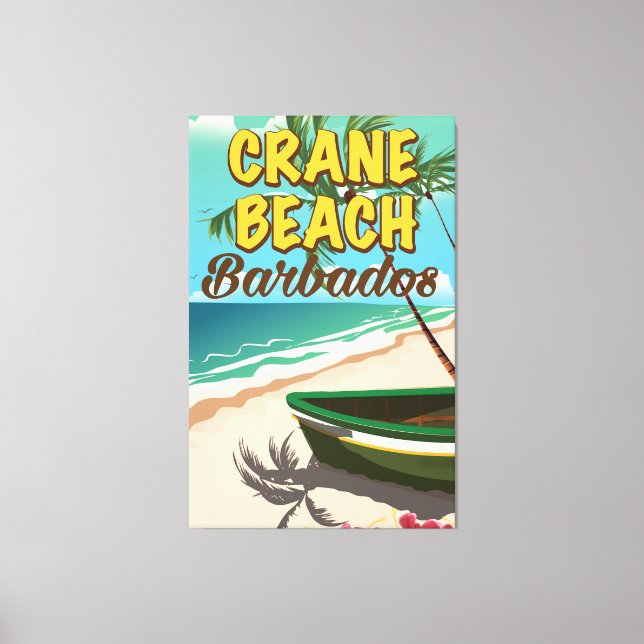 Crane Beach Barbados semester poster Canvastryck (Framsida)
