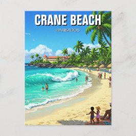 Crane Beach Barbados Travel Vykort