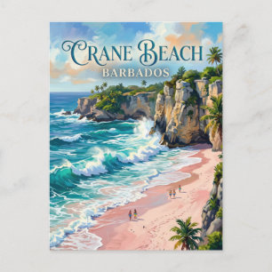 Crane Beach Barbados Vykort