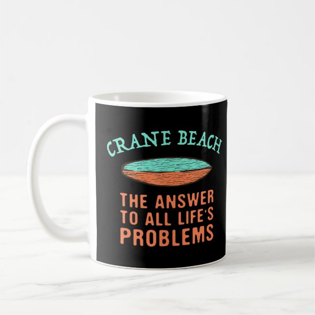 Crane Beach-svar på alla livets problem att surfa Kaffemugg (Vänster)