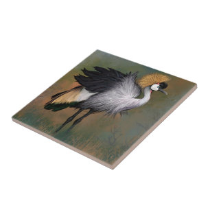 Crane Bird Ceramic Tile Kakelplatta