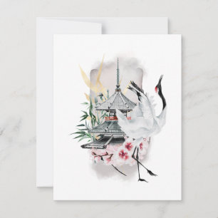 Crane Bird Japansk teckning