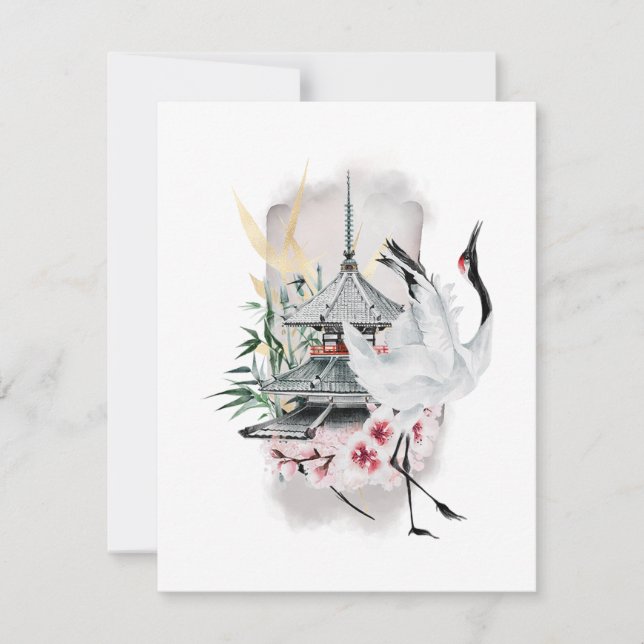 Crane Bird Japansk teckning (Framsida)