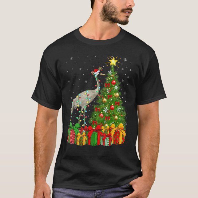 Crane Bird Julafton Helgdag Santa Crane jul Tr T Shirt (Framsida)