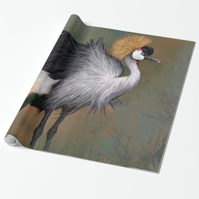Crane Bird Wrapping Papper Presentpapper (Utrullad)