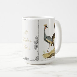 Crane Birds Typography. Det tar två Kaffemugg