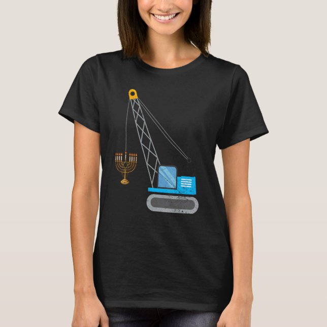 Crane Construction Chanukah Pajamas Toddler Boys H T Shirt (Framsida)