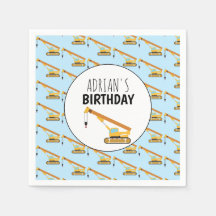 Crane Construction Lastbil Boy Födelsedagsfest