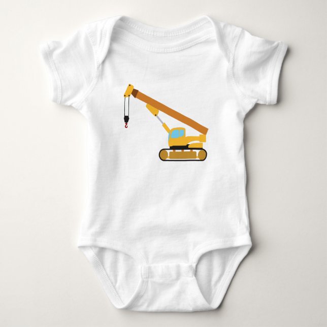 Crane Construction Lastbil T Shirt (Framsida)